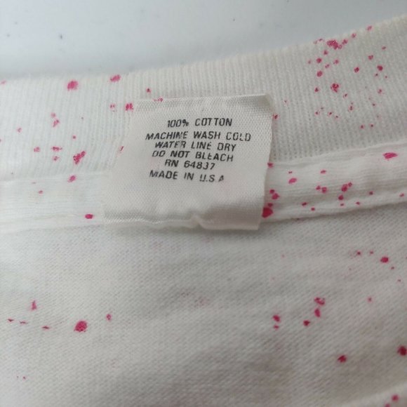 Vintage The Body Co Unisex 2XL Single Stitch T Shirt Geometric Paint Splash Pink - Picture 11 of 11